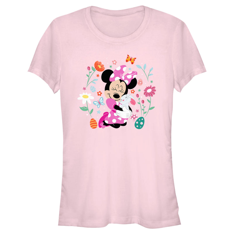 Junior's Minnie Mouse Easter Bunny Hug T-Shirt