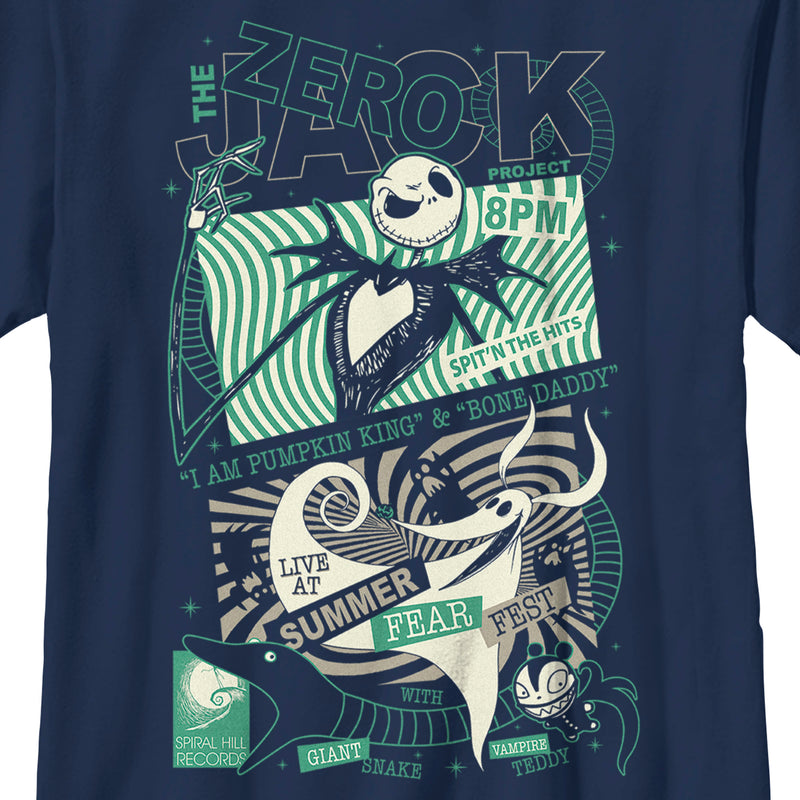 Boy's The Nightmare Before Christmas Jack and Zero Fest Poster T-Shirt