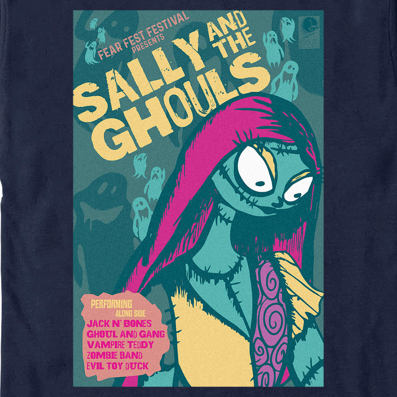 Men's The Nightmare Before Christmas Sally and the Ghouls Festival Poster T-Shirt