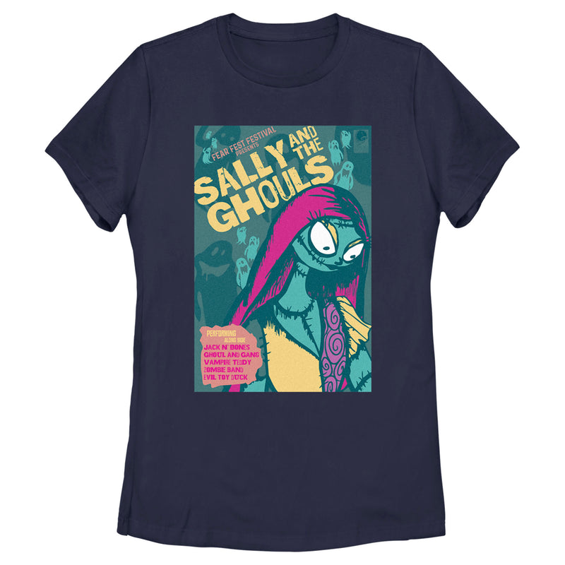 Women's The Nightmare Before Christmas Sally and the Ghouls Festival Poster T-Shirt