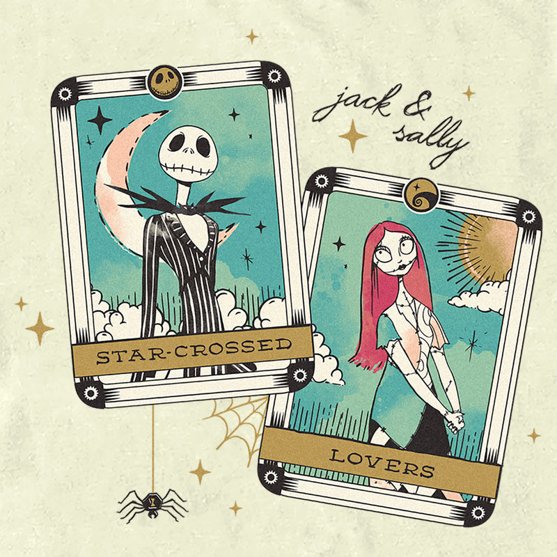 Men's The Nightmare Before Christmas Jack and Sally Tarot Cards T-Shirt