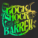 Women's The Nightmare Before Christmas Lock, Shock, and Barrel Neon Circle T-Shirt