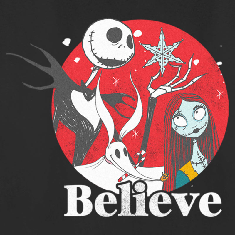 Women's The Nightmare Before Christmas Christmas Believe Jack and Sally T-Shirt