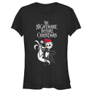 Junior's The Nightmare Before Christmas Jack Skellington Santa Hat Logo T-Shirt