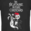 Junior's The Nightmare Before Christmas Jack Skellington Santa Hat Logo T-Shirt