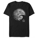 Men's The Nightmare Before Christmas Black and White Moon Scene T-Shirt