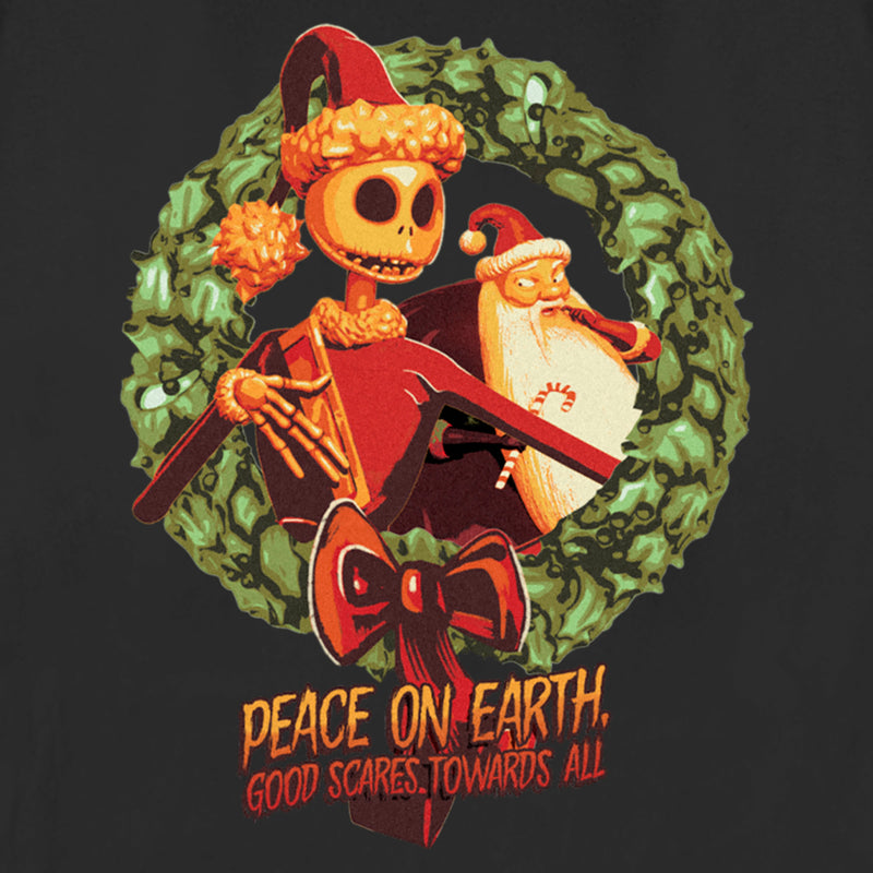 Women's The Nightmare Before Christmas Christmas Jack Peace on Earth Good Scares Towards All T-Shirt