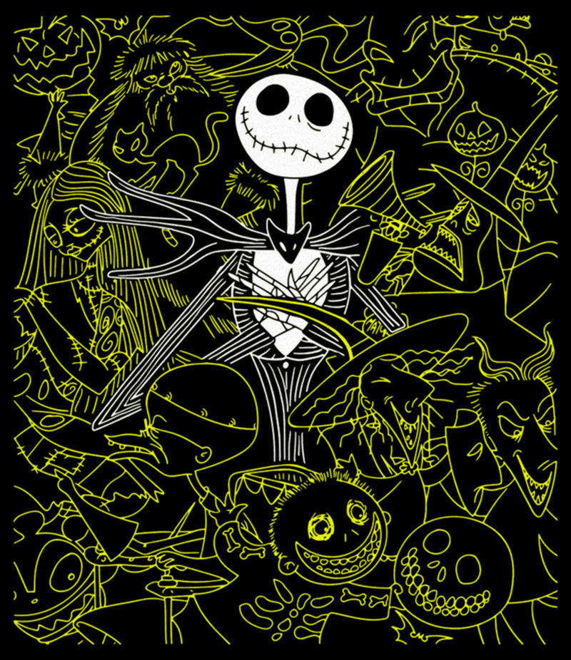 Men's The Nightmare Before Christmas Jack Character Silhouettes T-Shirt