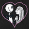 Men's The Nightmare Before Christmas Jack and Sally Pink Heart Stitch T-Shirt