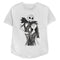 Women's The Nightmare Before Christmas Jack and Sally Black and White Dance Sketch T-Shirt