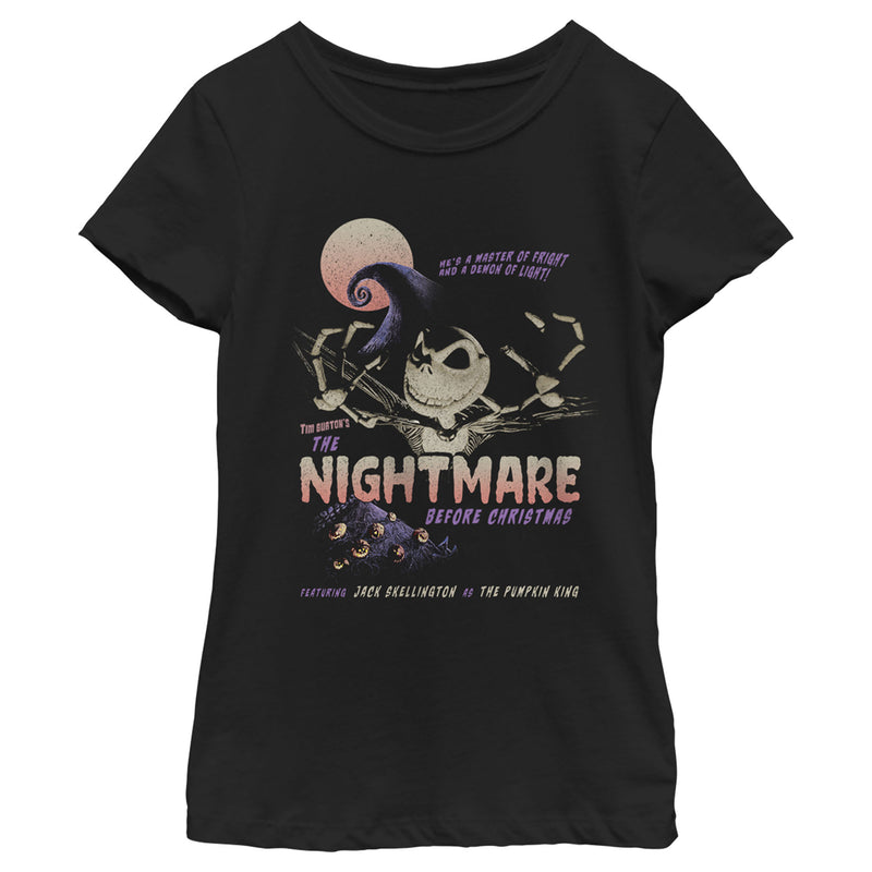 Girl's The Nightmare Before Christmas Jack Retro Movie Poster T-Shirt