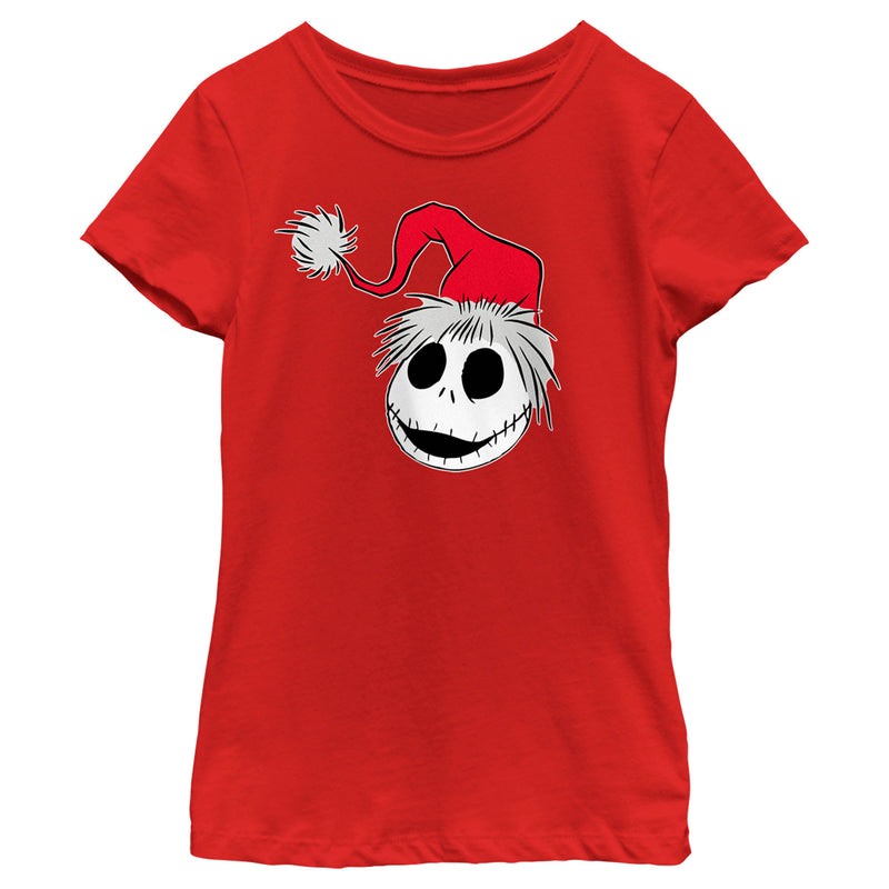 Girl's The Nightmare Before Christmas Jack Santa Hat T-Shirt