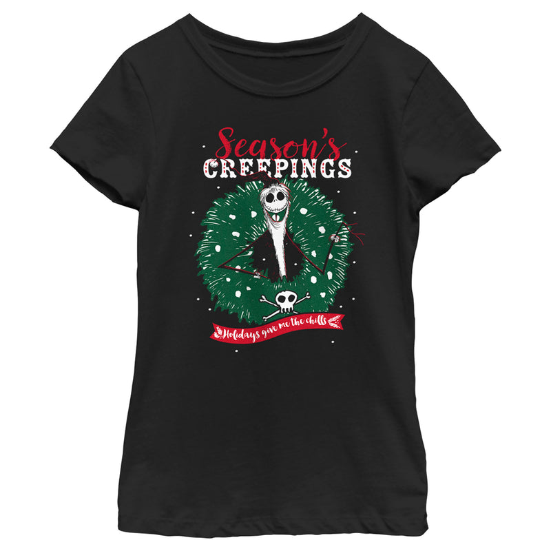 Girl's The Nightmare Before Christmas Jack Season's Creepings T-Shirt