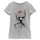Girl's The Nightmare Before Christmas Jack Christmas Lights T-Shirt