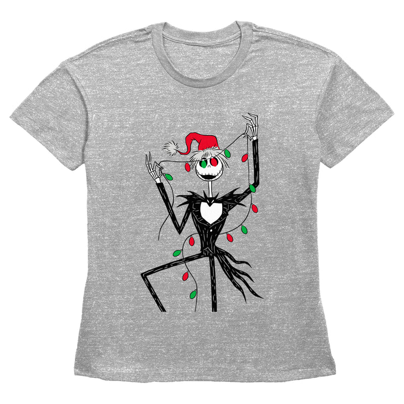 Women's The Nightmare Before Christmas Jack Christmas Lights T-Shirt