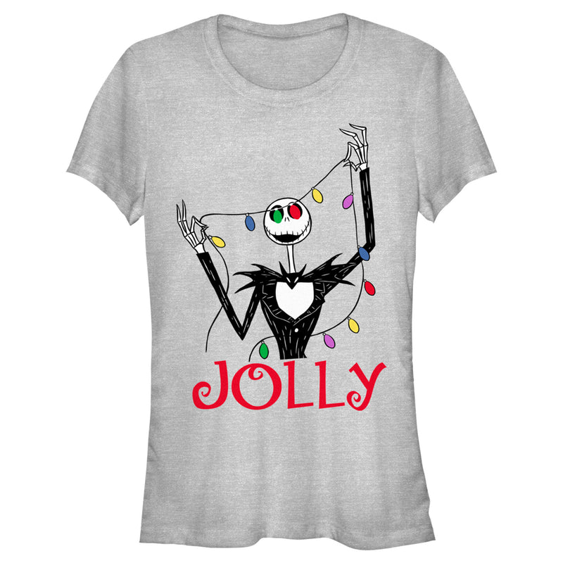 Junior's The Nightmare Before Christmas Jack Jolly Christmas Lights T-Shirt