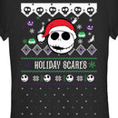 Junior's The Nightmare Before Christmas Holiday Scares Jack Face T-Shirt