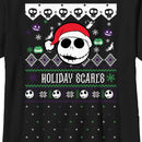 Boy's The Nightmare Before Christmas Holiday Scares Jack Face T-Shirt