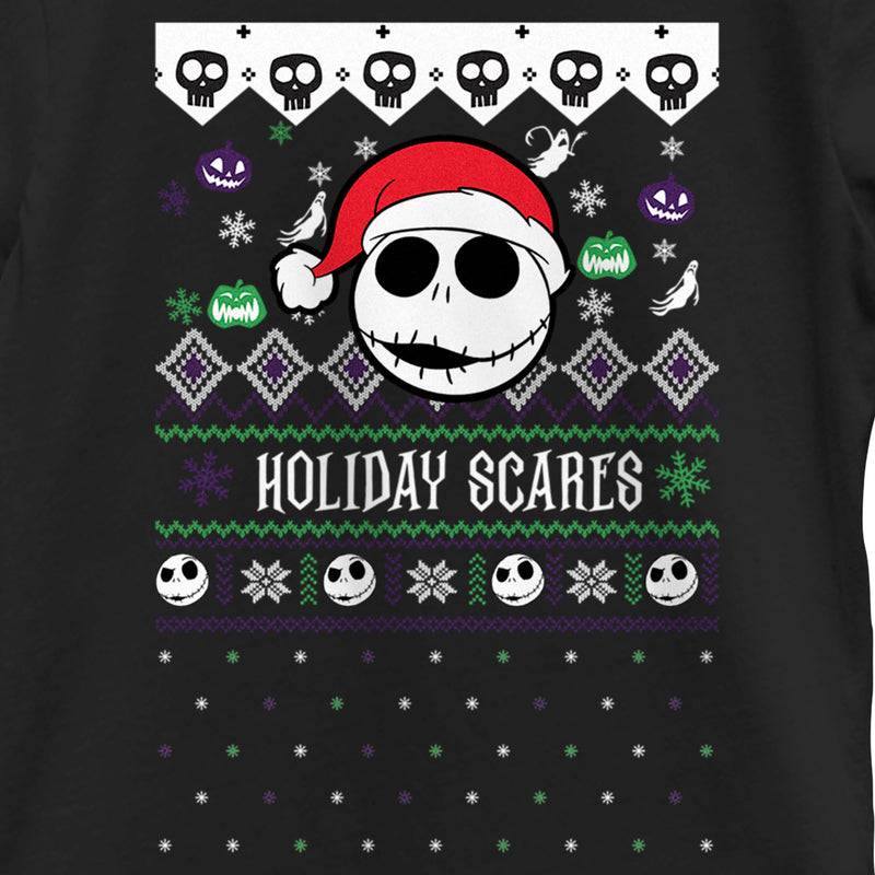 Girl's The Nightmare Before Christmas Holiday Scares Jack Face T-Shirt