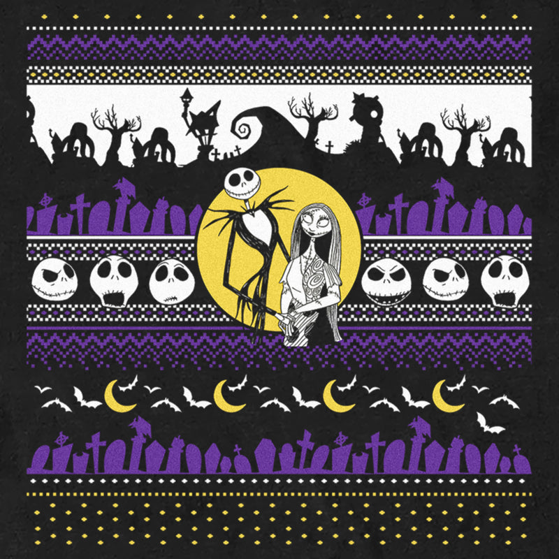 Men's The Nightmare Before Christmas Jack and Sally Halloween Print T-Shirt