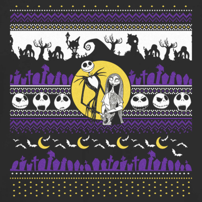 Junior's The Nightmare Before Christmas Jack and Sally Halloween Print T-Shirt