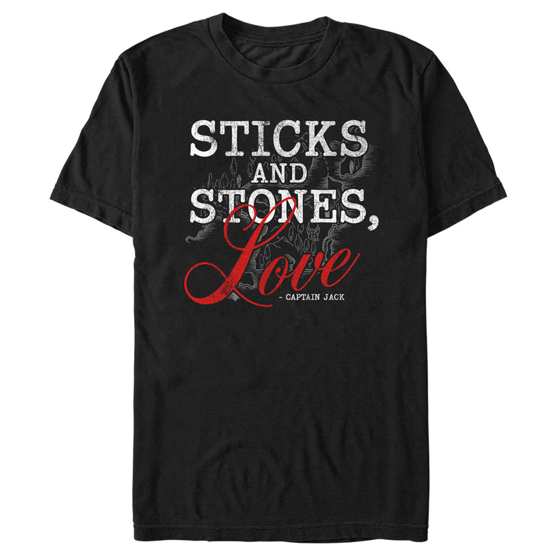 Men's Pirates of the Caribbean: Curse of the Black Pearl Sticks and Stones Love T-Shirt