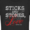 Junior's Pirates of the Caribbean: Curse of the Black Pearl Sticks and Stones Love T-Shirt