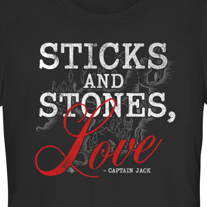 Junior's Pirates of the Caribbean: Curse of the Black Pearl Sticks and Stones Love T-Shirt