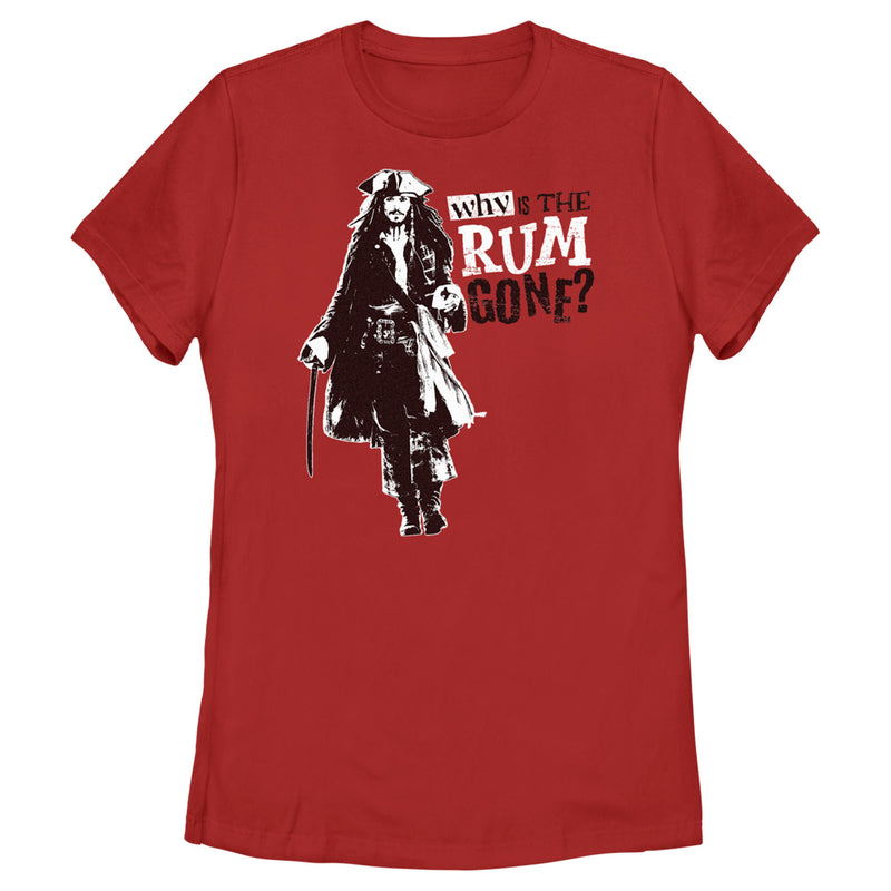 Women's Pirates of the Caribbean: Dead Man's Chest Jack Sparrow Why is the Rum Gone T-Shirt