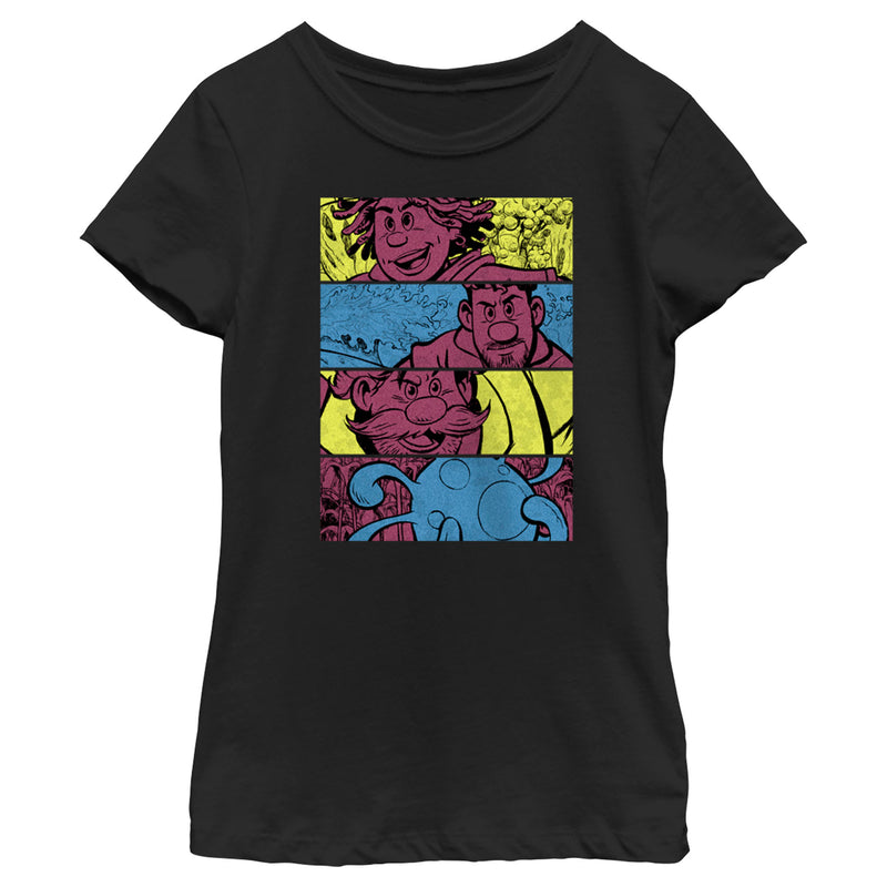 Girl's Strange World Clade Family Comic Strips T-Shirt