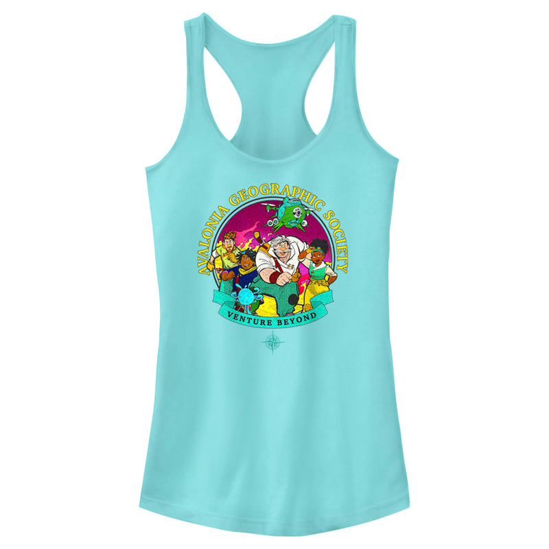 Junior's Strange World Avalonia Geographic Society Venture Beyond Group Racerback Tank Top