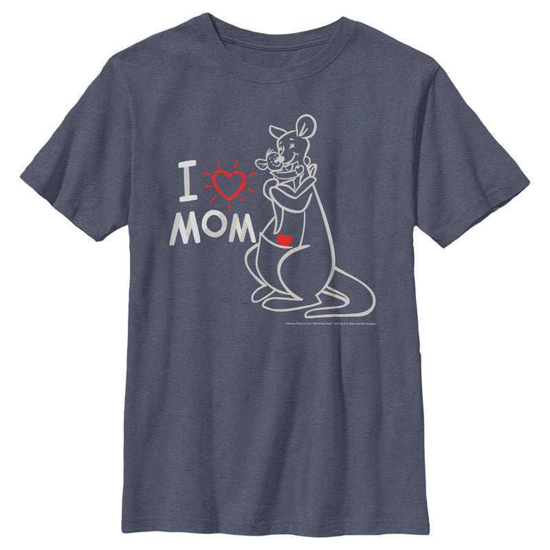 Boy's Winnie the Pooh Kanga and Roo I Love Mom T-Shirt