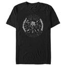 Men's Pirates of the Caribbean: Curse of the Black Pearl Black and White Rope Skull Logo T-Shirt