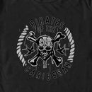 Men's Pirates of the Caribbean: Curse of the Black Pearl Black and White Rope Skull Logo T-Shirt