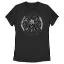 Women's Pirates of the Caribbean: Curse of the Black Pearl Black and White Rope Skull Logo T-Shirt