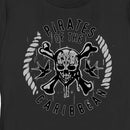 Women's Pirates of the Caribbean: Curse of the Black Pearl Black and White Rope Skull Logo T-Shirt