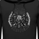 Men's Pirates of the Caribbean: Curse of the Black Pearl Black and White Rope Skull Logo Pull Over Hoodie