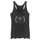 Women's Pirates of the Caribbean: Curse of the Black Pearl Black and White Rope Skull Logo Racerback Tank Top