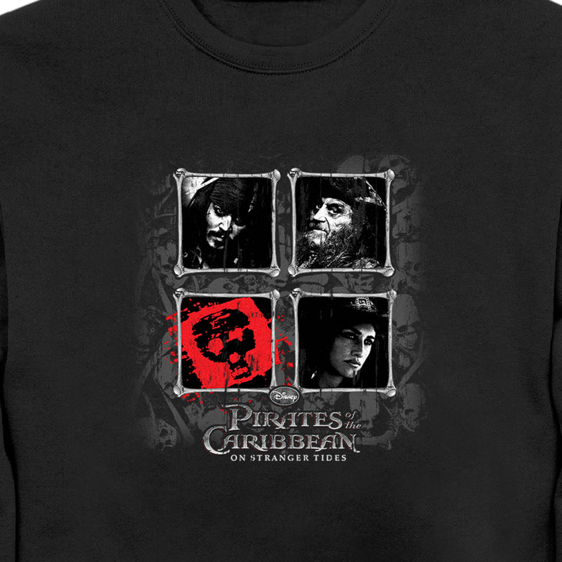 Men's Pirates of the Caribbean: On Stranger Tides Black and White Character Photos Sweatshirt