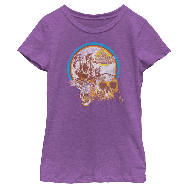 Girl's Pirates of the Caribbean: On Stranger Tides Distressed Skull Logo T-Shirt