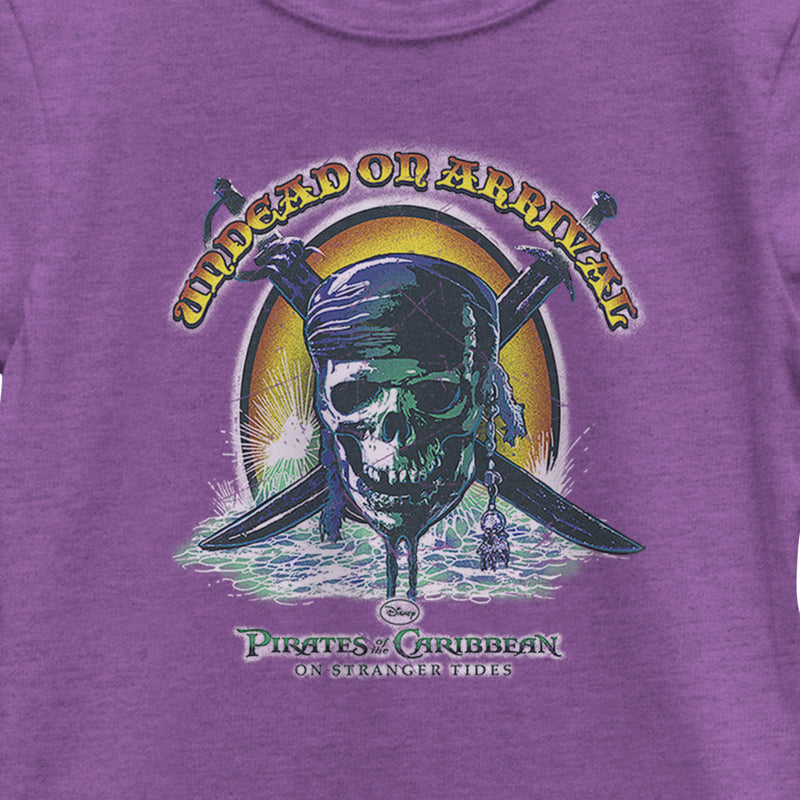 Girl's Pirates of the Caribbean: On Stranger Tides Undead on Arrival Skull Logo T-Shirt