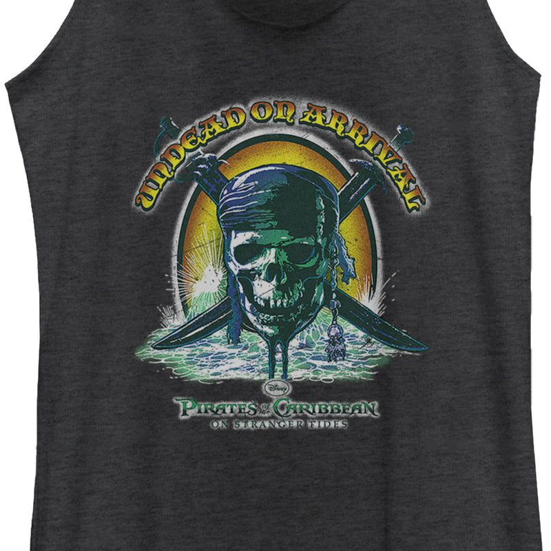 Women's Pirates of the Caribbean: On Stranger Tides Undead on Arrival Skull Logo Racerback Tank Top