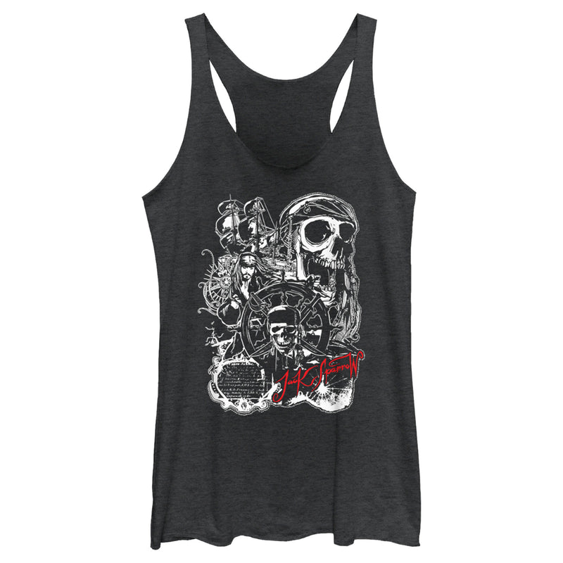 Women's Pirates of the Caribbean: Curse of the Black Pearl Jack Sparrow Icons Racerback Tank Top