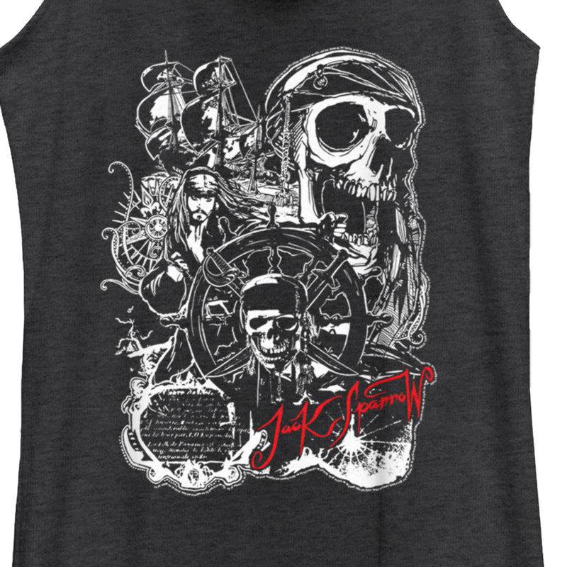 Women's Pirates of the Caribbean: Curse of the Black Pearl Jack Sparrow Icons Racerback Tank Top