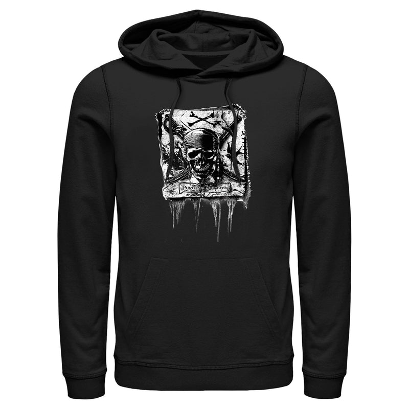 Men's Pirates of the Caribbean: Curse of the Black Pearl Black and White Skull Logo Pull Over Hoodie