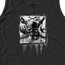 Men's Pirates of the Caribbean: Curse of the Black Pearl Black and White Skull Logo Tank Top