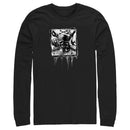 Men's Pirates of the Caribbean: Curse of the Black Pearl Black and White Skull Logo Long Sleeve Shirt