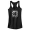 Junior's Pirates of the Caribbean: Curse of the Black Pearl Black and White Skull Logo Racerback Tank Top