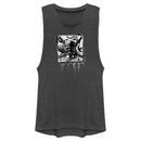 Junior's Pirates of the Caribbean: Curse of the Black Pearl Black and White Skull Logo Festival Muscle Tee