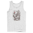 Men's Pirates of the Caribbean: Curse of the Black Pearl Jack Sparrow Distressed Skull Poster Tank Top